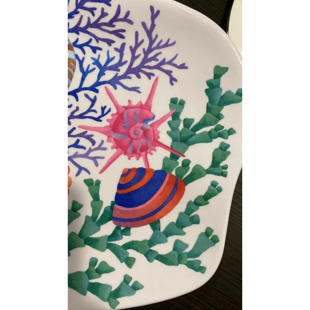 P. Brent Designed‎ Coral-Shaped Sea Life Melamine Platter 14” x 16-1/2”